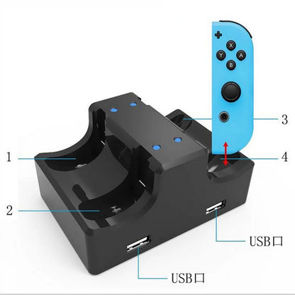 Joy-Con Charger Dock Station LED Charge Stand Holder With Micro USB Cable for Nintendo Switch Console