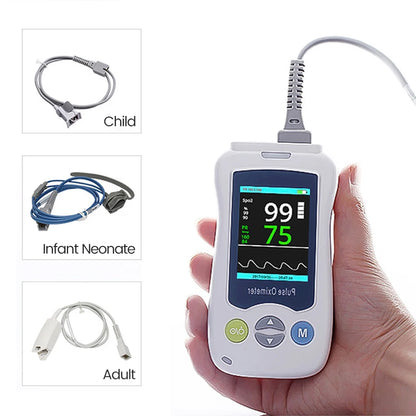 Handheld Finger Pulse Oximeter Portable Fingertip Blood Oxygen Saturation Meter SPO2 PR Heart Rate Monitor Oxymetre Oximetro