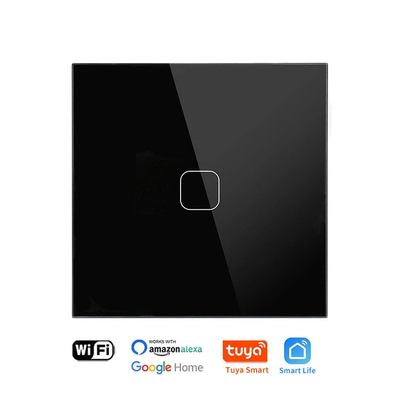 UNKAS No Neutral Wire Required 1 2 3 4 Gang Wifi Wall Light Touch Switch EU 220V Tuya Smart Home Support Alexa Google Home