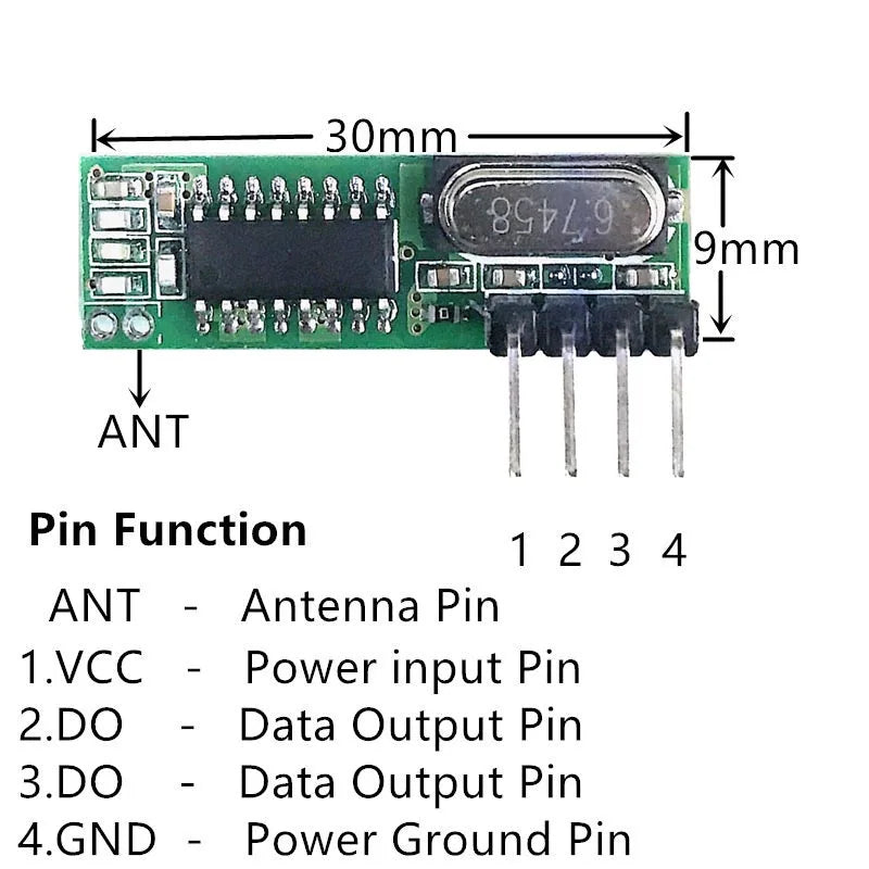 QIACHIP 433 Mhz Superheterodyne RF Receiver and Transmitter Module For Arduino Uno Wireless Module Diy Kit Free Gift antenna