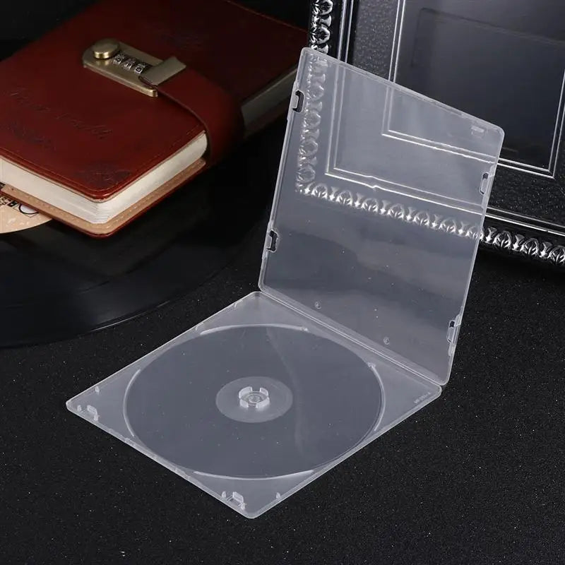 12PCS Ultrathin DVD Case Transparent CD Package Portable CD Storage Box For Home Cinema Film Pluggable Cover CD Case (White)