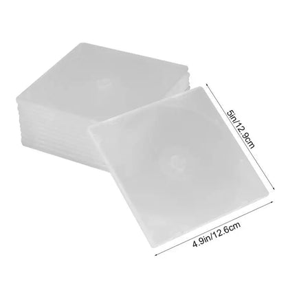 12PCS Ultrathin DVD Case Transparent CD Package Portable CD Storage Box For Home Cinema Film Pluggable Cover CD Case (White)
