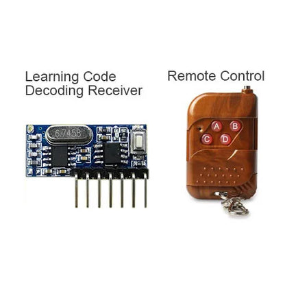 GERMA RF 433mhz Transmitter 4 Button Remote Control + Receiver Module Fixed EV1527 Decoding 4CH Output With Learning DIY Kit