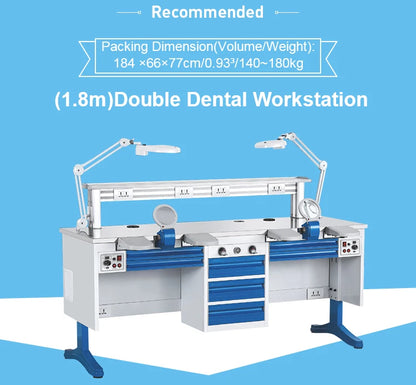 twin Dental technician desk 1.8m dentistry workbench dentist working table hospital console double dental workstation