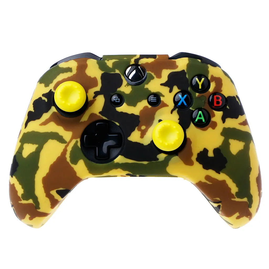 Camouflage Silicone Gamepad Cover + 2 Joystick Caps For XBox S Controller HX6A