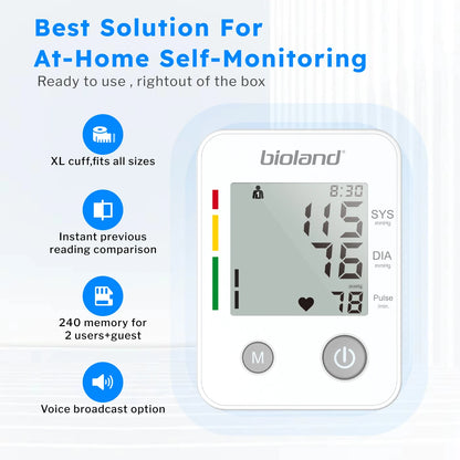 Bioland Blood Pressure Monitor 2005 Tensiometer Upper Arm Automatic Digital BP Measuring Device Blood Pressure guage kit 2005-1