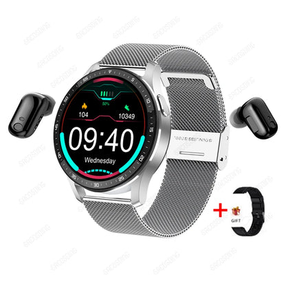 2023 New Wireless Bluetooth TWS Two In One Headset Smart Watch Men Women Healthy Sport Fitness Music Watches For Android IOS