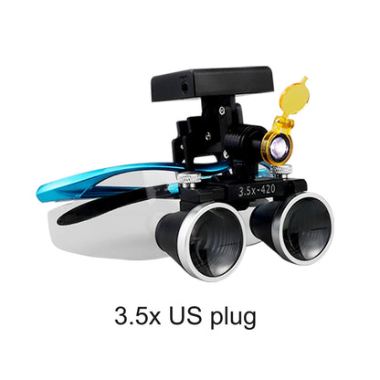 Dental Loupes Dental Magnifier Dental Lab Medical Loupes Magnification Binocular 2.5/3.5x Headlight Wireless  5W Headlamp