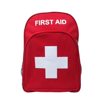 Red Emergency Bag First Aid Backpack Empty Medical Bag Treatment First Responder Trauma Bag for Preschool Child Care Center