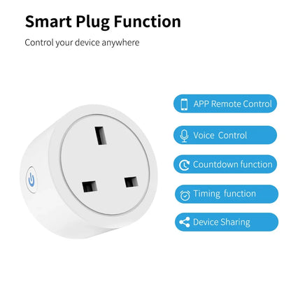 20A/16A UK Plug TUYA WIFI Smart Socket With Power Monitor Voice Control Timing Home Power Socket Works with Alexa Google Home