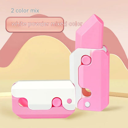 3D Carrot Gravity Plastic Knife Fidget Toys Foldable Decompressed Push Card Small Toy 3D Printing Carrot Radish Knife