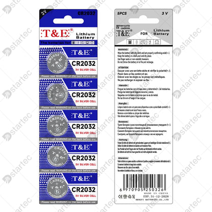 10PCS 240mAh CR2032 5004LC CR 2032 3V Lithium Coin Cell Battery, Watch Toys Electronics Car Key Button Batteries Long Lasting