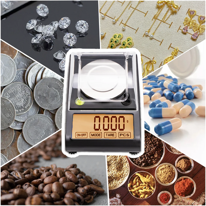 Milligram Scale 50 grams x 0.001 grams, large LCD display 6 weighing units for refilling capsule supplement medications