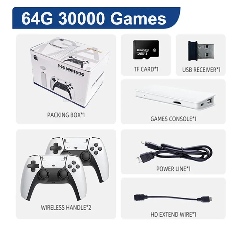 M15 Game Stick 4K Video Juegos TV Game Console Wireless Gamepads Video Game 128G 40000 Retro Game HD Output Two-player for PS1