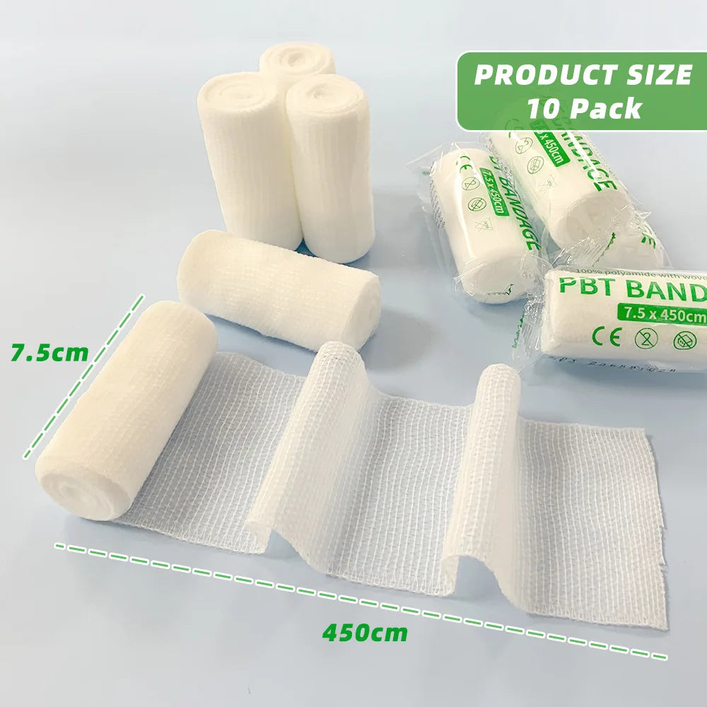 5/10/20pcs/lot 7.5cm X 4.5m Cotton PBT Elastic Bandage Medical Supply Conforming First Aid Gauze Wound Dressing Emergency Care