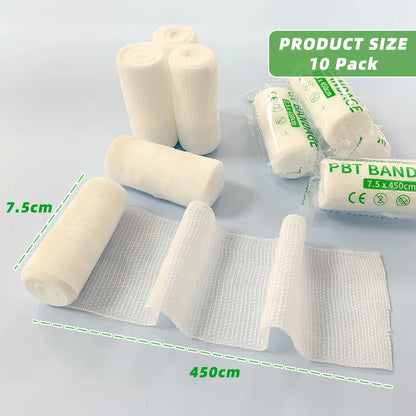 5/10/20pcs/lot 7.5cm X 4.5m Cotton PBT Elastic Bandage Medical Supply Conforming First Aid Gauze Wound Dressing Emergency Care