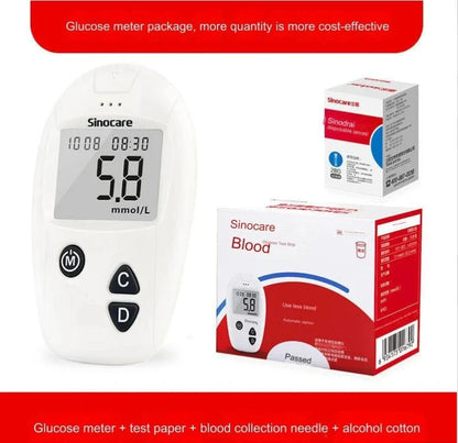 Sinocare Blood Glucose Meter Kit Or 50/100 test Strips And Lancets Glucometer For Blood Sugar Detection Diabetes Tester