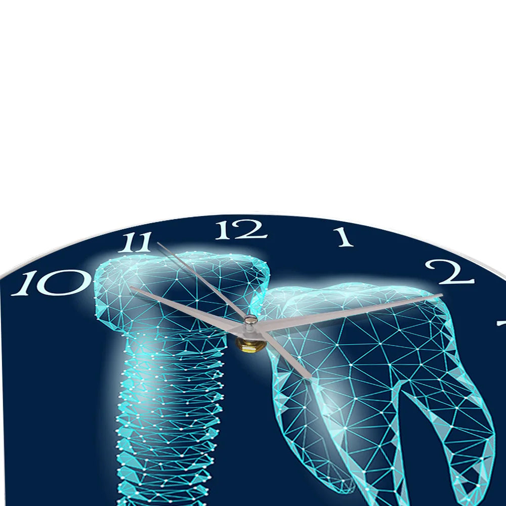 Molar Tooth Dental Implant LED Neon Sign Wall Clock For Dentist Office Dentistry Medical Healthy Lighting Clock Hygienist Gift