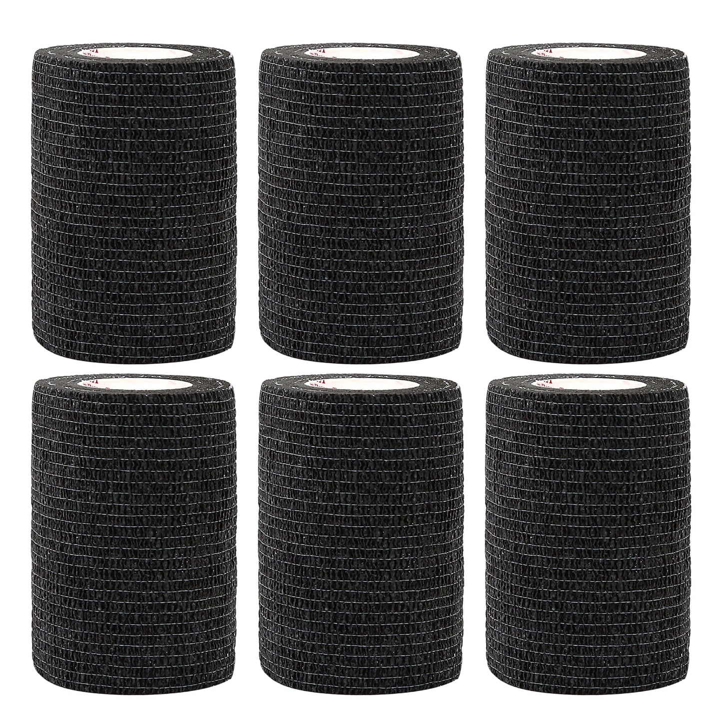 24Rolls Kindmax Self Adhesive Bandage Black, Elastic Breathable Sports Non-woven Wrap Finger Tape For Wrist Ankle First Aid