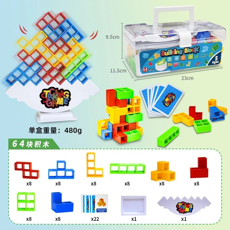 48 Tetra Tower Game Balance тетрис Tower Puzzle Board Game Kids Building Block Toys 3d puzzle block DIY Assembly Russian puzzle