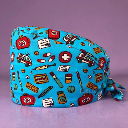 Doctor Nurse Pet Shop Surgical Head Caps Lab Unisex Dentist Scrub Cap Doctor Operating Room Pattern Printing Medical Soft Caps