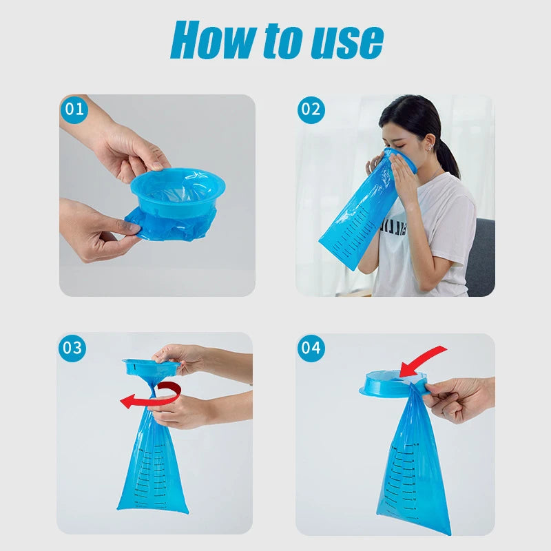 5-25Pcs 1000ML Portable Disposable Travel Car Airplane Motion Sickness Nausea Vomit Cleaning Bag Clean Eco-Friendly Plastic Bag