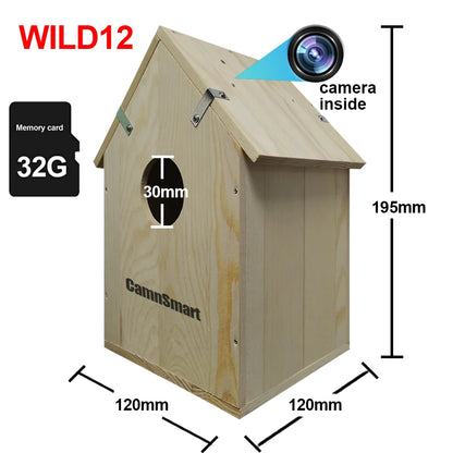 Tuya Smart Bird Watching Camera Wireless Outdoor Wild Indoor Wifi Bird Nest HD 4MP Lens Natural Wooden House for Christmas Gift