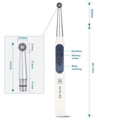 AI-CL-S2 Dental Wireless LED Curing Lamp 360 Degree Rotation with 4 Lighting Modes 1 to 40 Seconds Cure Dentistry Equipment
