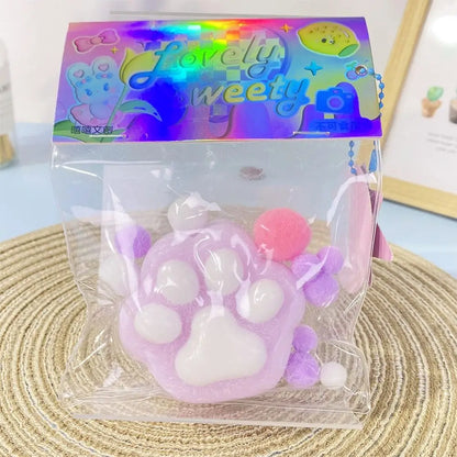Cartoon Cat Claw Squeeze Pinching Transparent Toy Cute Cat Paw Slow Rebound Decompression Toy Kids Stress Release Vent Toy