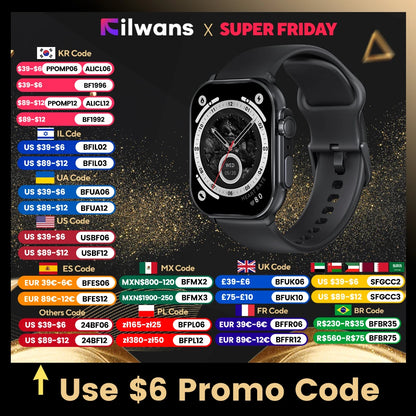 Filwans GTS Smart Watch 2024 Men Women IP68 Waterproof Swimming Sports Health Smartwatch AMOLED Display Watches Bluetooth Call