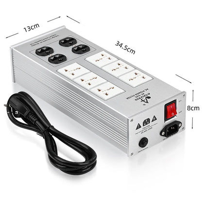 ATAUDIO Hifi Power Filter High-End Audio Noise-free  Power Outlet With 6 Universalfor 4 US Plug for HiFi Audio Equipment