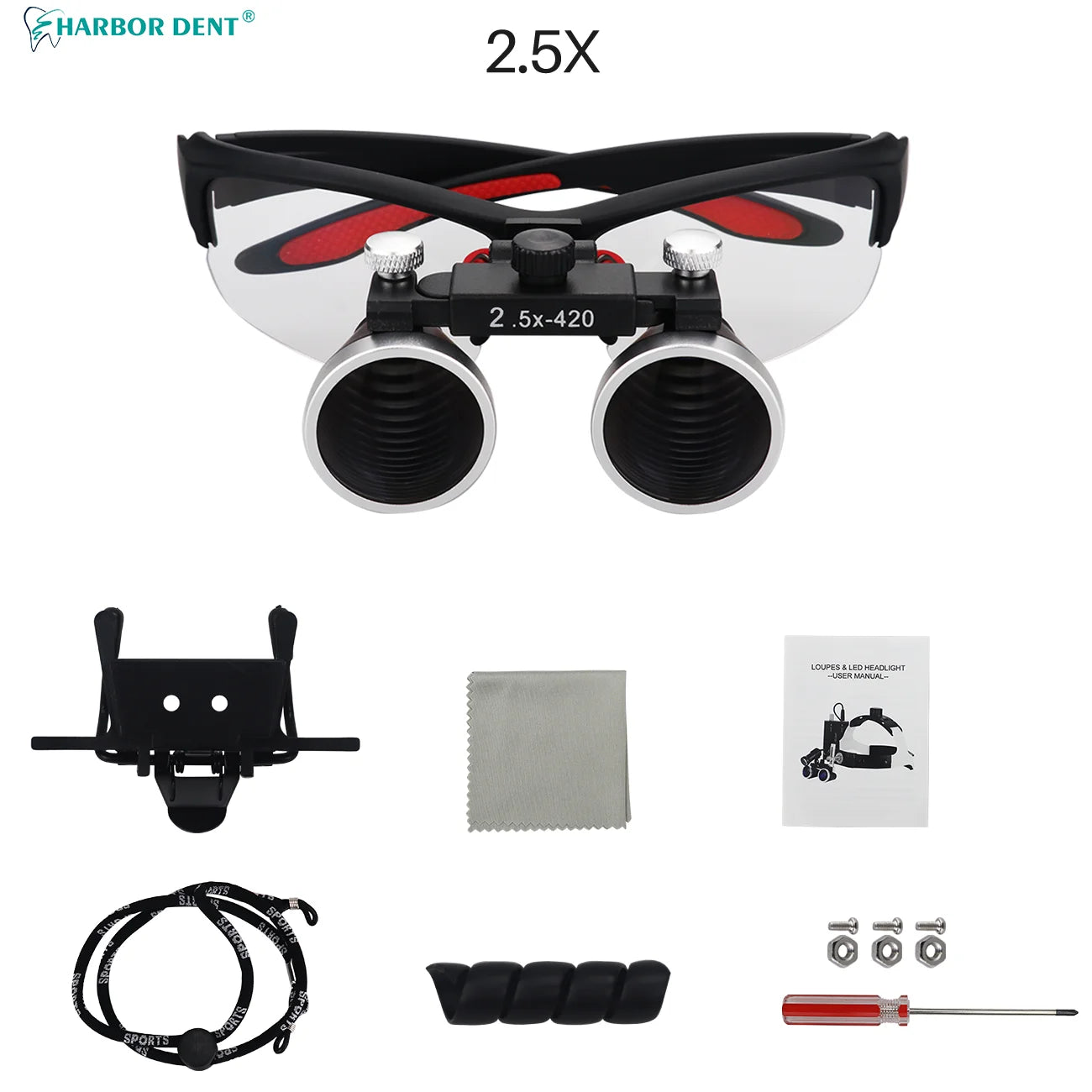 Dental Loupes 3.5x2.5x 320-420mm Goggles Lab Medical Binocular Magnifier Dental Surgery Surgical Optical lens magnifying Glass