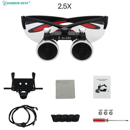 Dental Loupes 3.5x2.5x 320-420mm Goggles Lab Medical Binocular Magnifier Dental Surgery Surgical Optical lens magnifying Glass