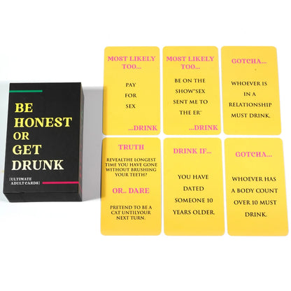 Be Honest or Get Drunk Ultimate Adult Card Game 77 Cards Party Board Games in Box English Version Drink Card Game