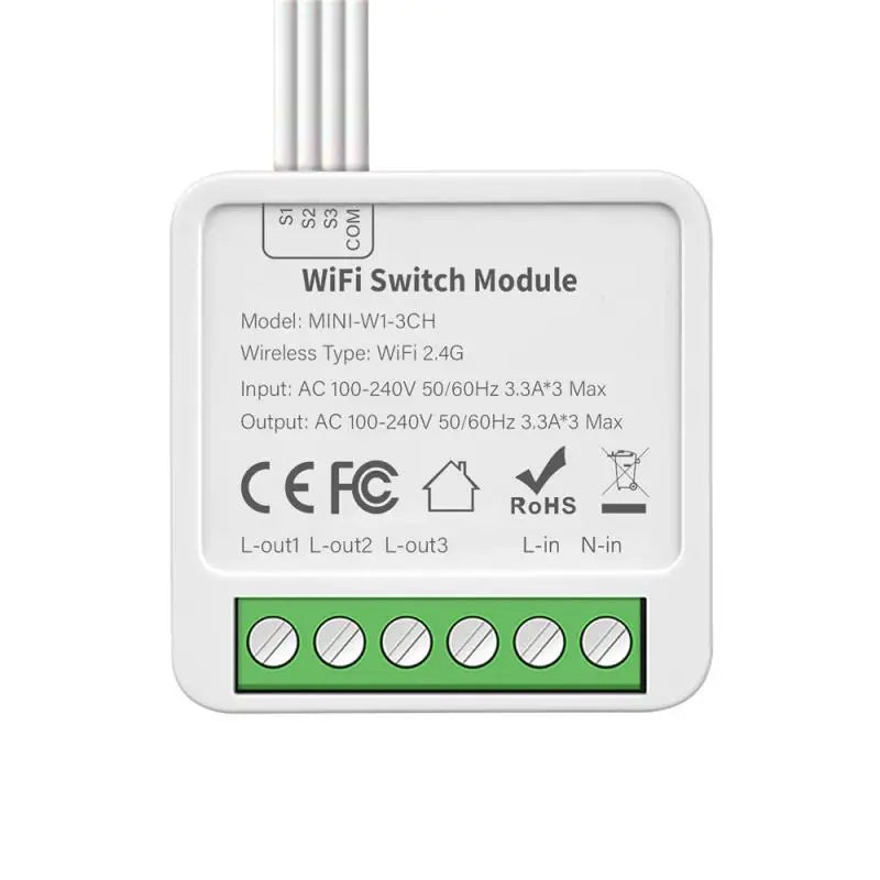 WiFi Smart Mini Switch Tuya Smart 1/2/3/4 Gang Switch 2 Way Control Breaker Module Works With Alexa Google Home Alice Smart Life