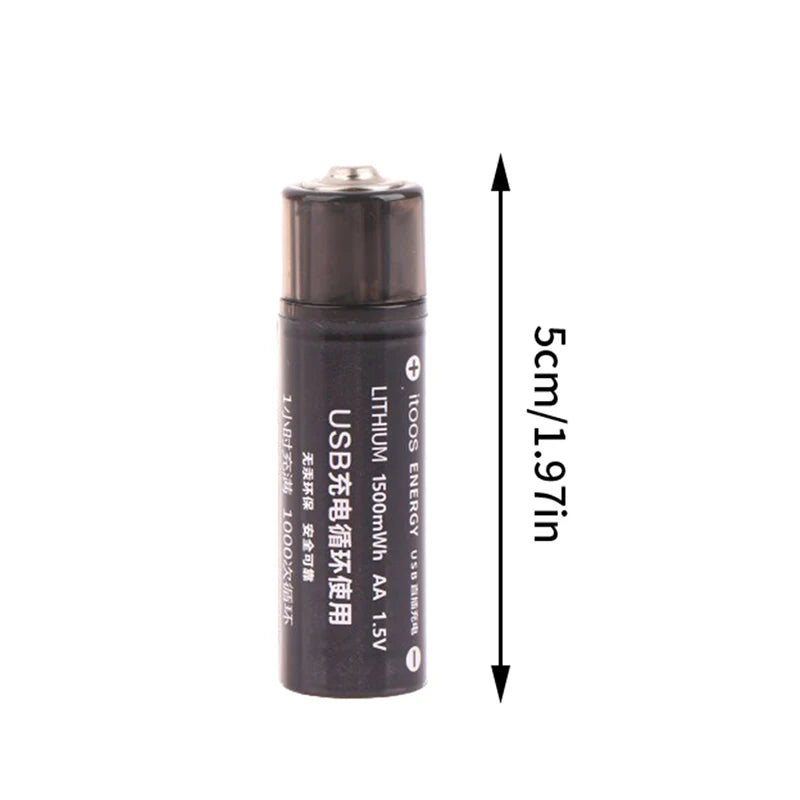 Large Capacity 1.5V AA 1500mAh USB Rechargeable AA Batteries USB Lithium ion Battery for Keyboard Mouse Toy