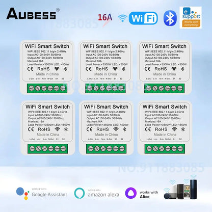 16A EWeLink Wifi MINI Smart Switch Support 2-Way Control Timer Wireless Switch Smart Home Automation Work With Alexa Google Home