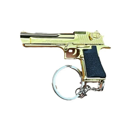 Alloy 1:4 Desert Eagle Pistol Keychain Ring Aritificial Gun Detachable Assemble Toy Gun Shoulder Bag Accessories Christmas Gift