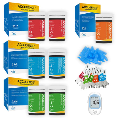 Blood Ketone Hemoglobin Uric Acid Blood Glucose Test Strips Test Strips for PM800 4 in 1 Meter Diabetes Gout HB Anemia Monitor