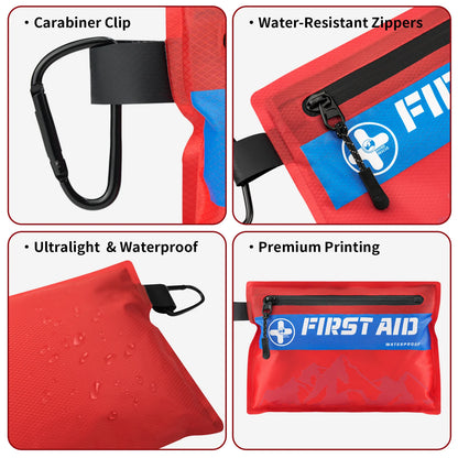 RHINO RESCUE Small First Aid Kit Ultralight Waterproof Medical Kit for Hiking, Backpacking, Cycling, Travel, Vehicles,