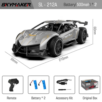 RC Metal Car Toys 1/24 2.4G High Speed Remote Control Mini Scale Model Vehicle Electric Metal RC Car Toys for Boys Children Gift