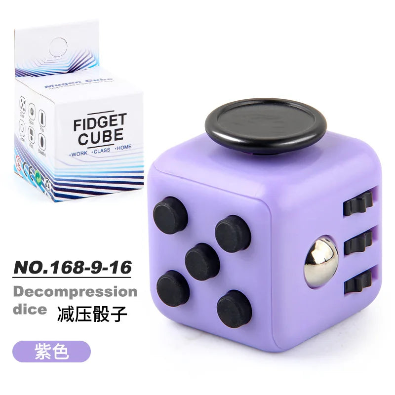 Fashion Decompression Dice Autism Adhd Anxiety Relieve Toy Adult Kids Fingertip Press Button Toys Rainbow Dice Antistress Cube
