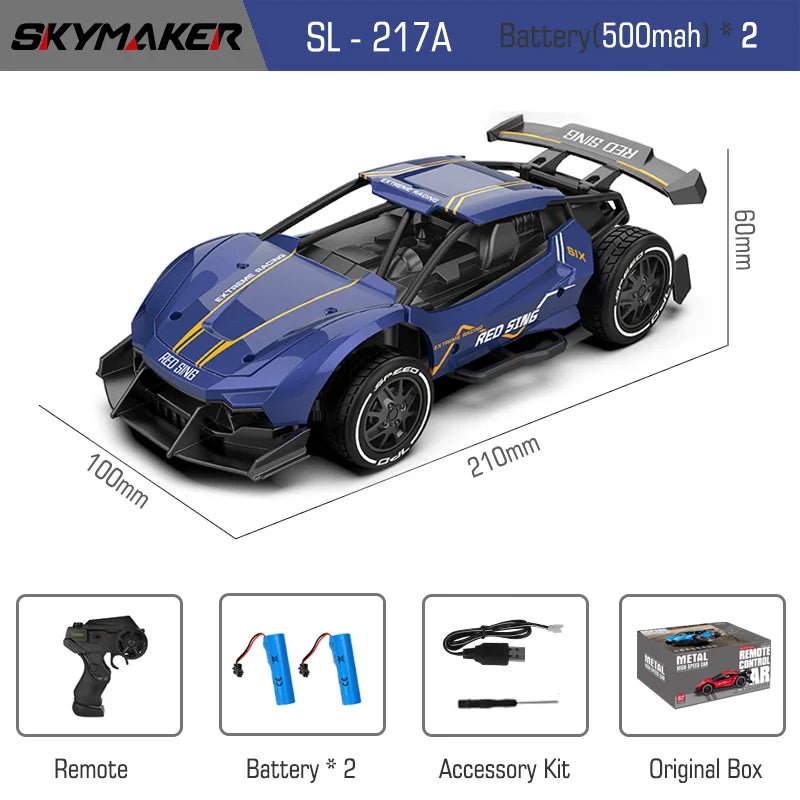 RC Metal Car Toys 1/24 2.4G High Speed Remote Control Mini Scale Model Vehicle Electric Metal RC Car Toys for Boys Children Gift