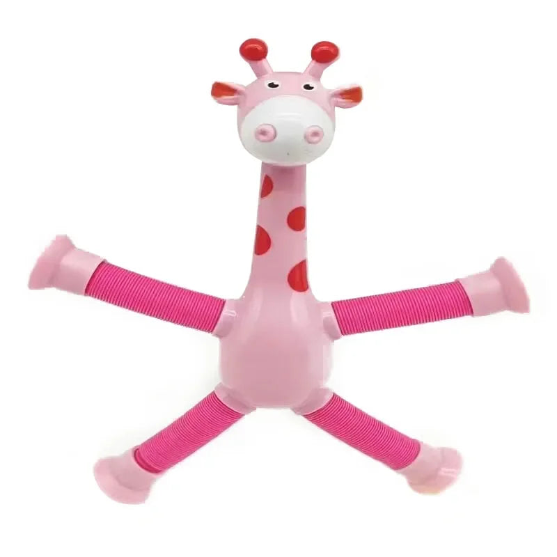Children Suction Cup Toys Pop Tubes Stress Relief Telescopic Giraffe Fidget Toys Sensory Bellows Toys Anti-stress Squeeze Toy