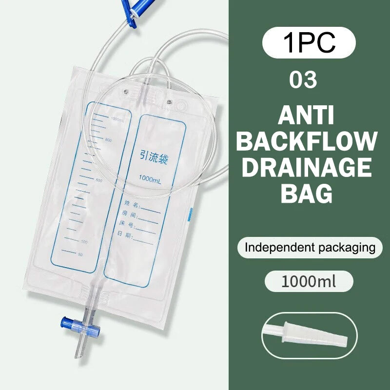 External Disposable Sterile Urine Bag PVC Storage Urinary Drainage Sack Pee Collection Bags With Cross Valve Catheter