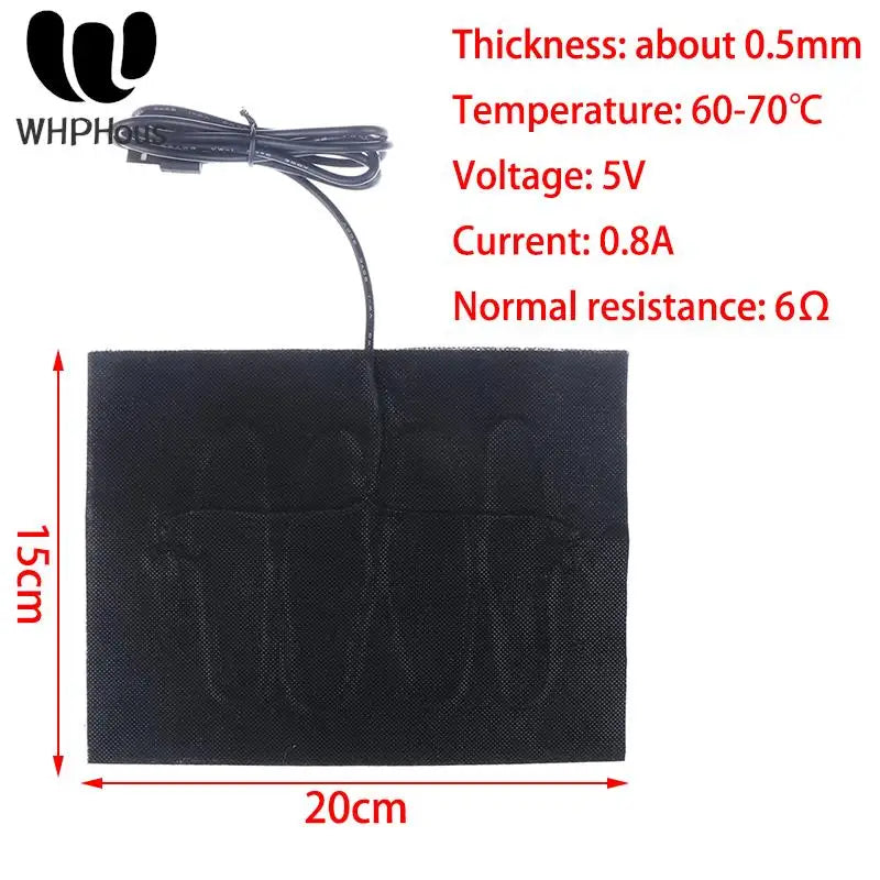 19 SIZE Carbon Fiber Heating Pad Mat Hand Feet Warmer USB Heating Film Electric Winter Infrared Fever Heat Mat Electric Warmer
