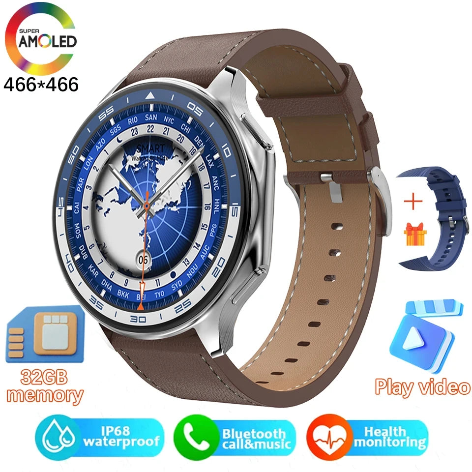 2024 New For OPPO Watch X Smart Watch 4G Memory Music Video Bluetooth Call IP68 Waterproof AMOLED Smartwatch For TWS Earphones ﻿