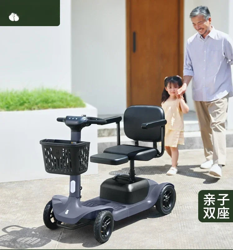 Xiaohongche Elderly Stroller, Four Wheel Electric Vehicle, Intelligent Electric Wheelchair, Foldable Power Assisted Vehicle