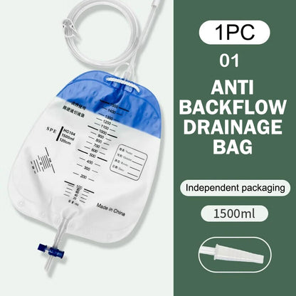 External Disposable Sterile Urine Bag PVC Storage Urinary Drainage Sack Pee Collection Bags With Cross Valve Catheter