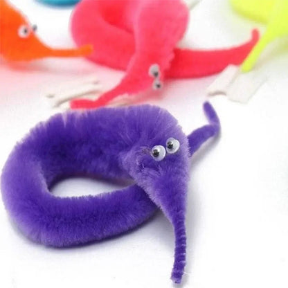 23CM Novelty Funny Props Twisty Magic Worm Trick Toy for Kids Caterpillars on AI Nvisible String Children Party Games Favors